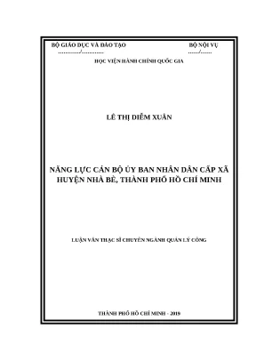 Năng Lực Cán Bộ Ủy Ban Nhân Dân Xã Huyện Nhà Bè, TP.Hồ