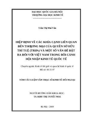 Thương mại và quyền sở hữu trí tuệ: Thách thức và cơ hội