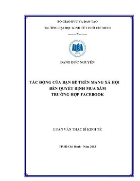 Tác Động Của Mạng Xã Hội Facebook Đến Quyết Định Mua Sắm