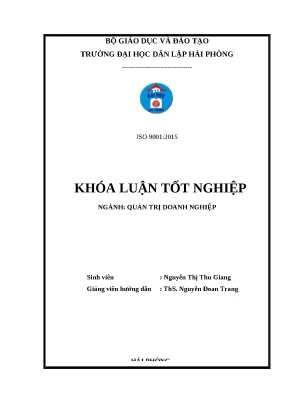 Khóa Luận Tốt Nghiệp Ngành Quản Trị Doanh Nghiệp Tại Đại