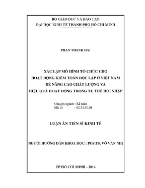 Mô Hình Tổ Chức Kiểm Toán Độc Lập Tại Việt Nam: Nâng Cao