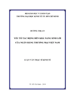 Yếu tố tác động đến khả năng sinh lời của NHTM Việt Nam