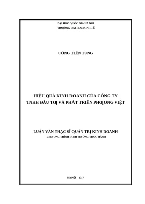 Nâng cao hiệu quả kinh doanh tại Công ty TNHH Đầu tư và