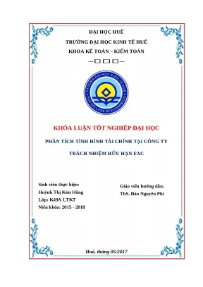 Khóa luận phân tích tài chính công ty TNHH FAC (Mẫu)