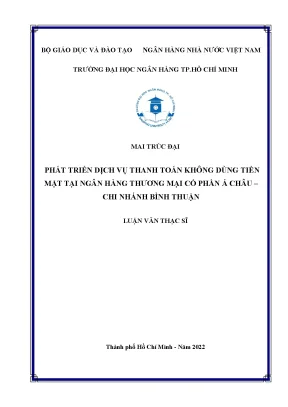 Phát Triển Dịch Vụ Thanh Toán Không Dùng Tiền Mặt Tại
