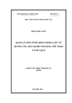 Quản lý quyền tác giả tại Bộ Văn hóa, Thể thao và Du lịch