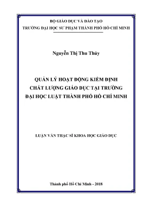 Quản lý kiểm định chất lượng giáo dục tại Đại học Luật