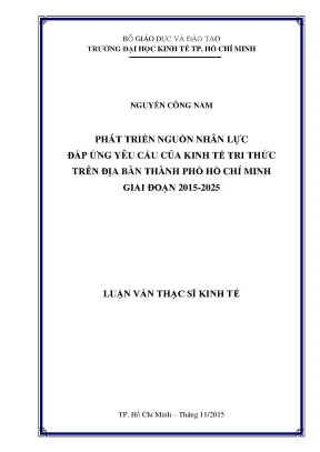 Phát Triển Nguồn Nhân Lực Đáp Ứng Kinh Tế Tri Thức Tại
