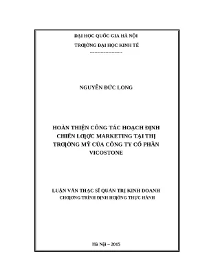 Hoàn thiện chiến lược marketing tại thị trường Mỹ của