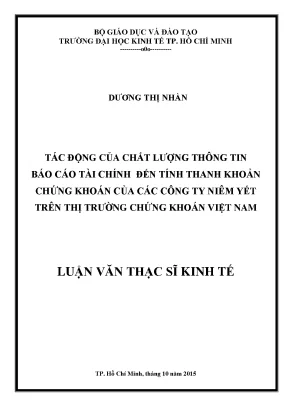 Tác động của chất lượng thông tin báo cáo tài chính đến