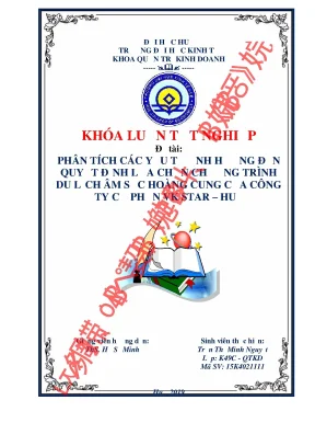 Khóa luận: Yếu tố chọn tour Âm Sắc Hoàng Cung của VK STAR