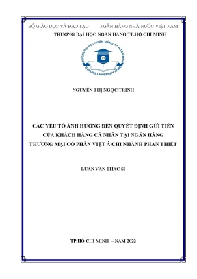 Yếu Tố Ảnh Hưởng Đến Quyết Định Gửi Tiền Tại Ngân Hàng