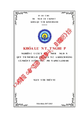 Nghiên cứu yếu tố ảnh hưởng đến quyết định mua bất động