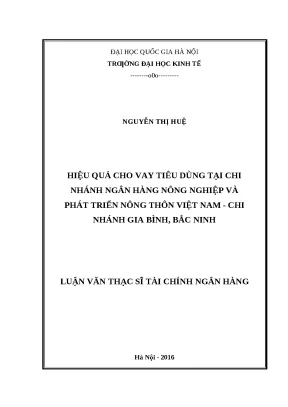Nâng cao hiệu quả cho vay tiêu dùng tại ngân hàng nông