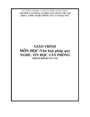 Giáo Trình Soạn Thảo Văn Bản Pháp Quy Nghề Tin Học Văn Phòng