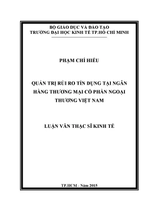 Luận văn quản trị rủi ro tín dụng tại Vietcombank (UEH)