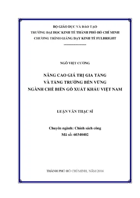 Tăng trưởng bền vững và giá trị gia tăng trong ngành chế