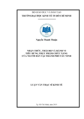 Nhận Thức và Hành Vi Tiêu Dùng Thực Phẩm Chức Năng Tại