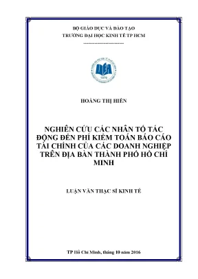 Nghiên cứu các yếu tố ảnh hưởng đến phí kiểm toán báo