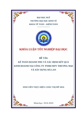 Kế Toán Doanh Thu và Kết Quả Kinh Doanh Tại Công Ty TNHH