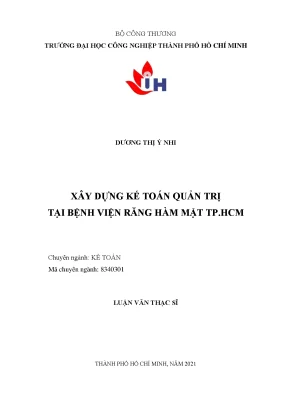 Giải pháp xây dựng kế toán quản trị tại Bệnh viện Răng