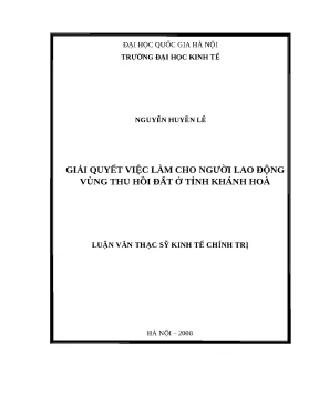 Giải Quyết Việc Làm Cho Người Lao Động Vùng Thu Hồi Đất