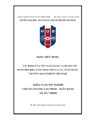 Tác động của vốn ngân hàng và rủi ro tín dụng đến lợi