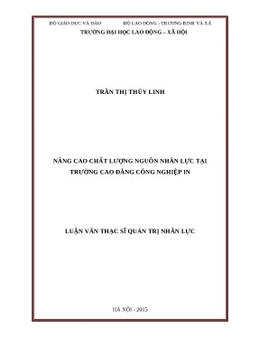 Nâng Cao Chất Lượng Nguồn Nhân Lực Tại Trường Cao Đẳng