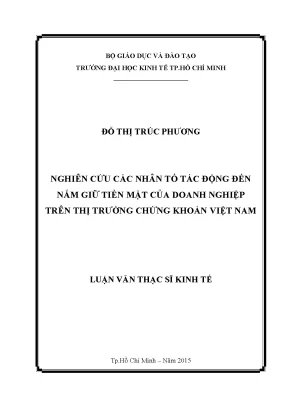 Nghiên cứu các yếu tố ảnh hưởng đến việc nắm giữ tiền