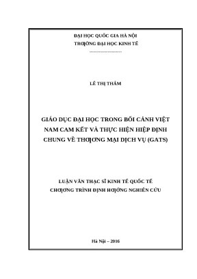 Phát triển giáo dục đại học Việt Nam trong bối cảnh GATS