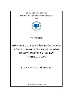 Phân Tích Yếu Tố Ảnh Hưởng Đến Nguồn Vốn Vay Chính Thức