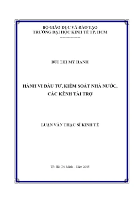 Nghiên cứu hành vi đầu tư và kiểm soát nhà nước trong