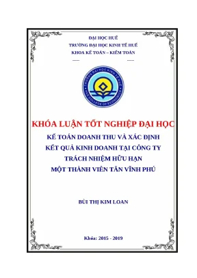 Khóa luận kế toán doanh thu và kết quả kinh doanh (Mẫu)