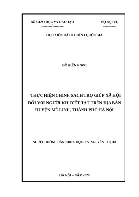 Chính Sách Trợ Giúp Xã Hội Cho Người Khuyết Tật Tại