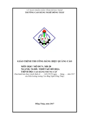 Giáo Trình Thi Công Bảng Hiệu Quảng Cáo Nghề Thiết Kế Đồ Họa