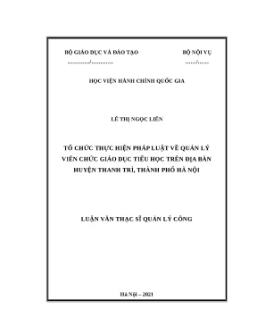 Tổ Chức Thực Hiện Pháp Luật Quản Lý Viên Chức Giáo Dục