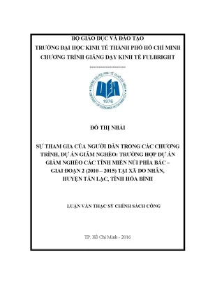 Nghiên cứu sự tham gia của người dân trong dự án giảm