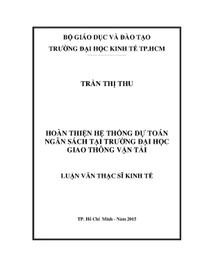 Hoàn thiện hệ thống dự toán ngân sách tại trường Đại học