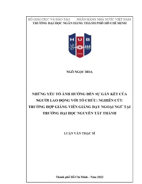 Yếu tố ảnh hưởng đến sự gắn kết của giảng viên ngoại ngữ