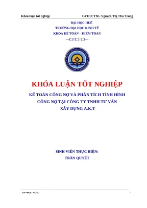 Khóa luận kế toán và phân tích công nợ doanh nghiệp XD
