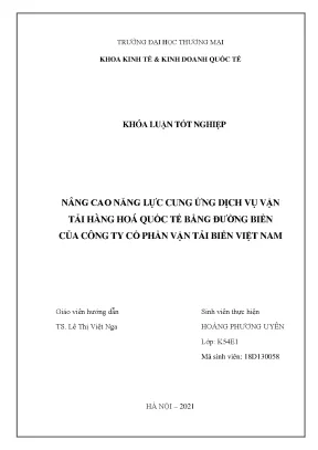 Nâng cao năng lực cung ứng dịch vụ vận tải biển quốc tế
