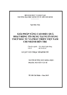 Giải Pháp Nâng Cao Hiệu Quả Hoạt Động Tín Dụng Tại BIDV