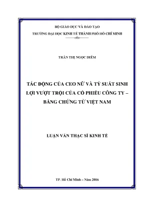 Tác động của CEO nữ đến lợi nhuận cổ phiếu tại Việt Nam