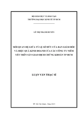 Tỷ lệ sở hữu ban giám đốc và hiệu quả kinh doanh của