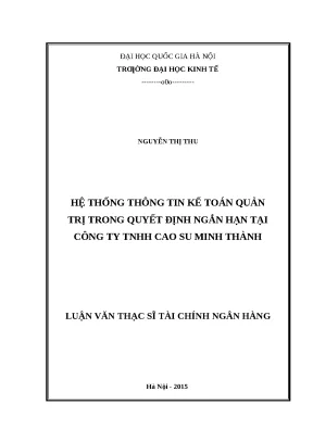 Hệ thống thông tin kế toán quản trị trong quyết định