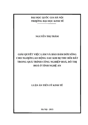 Giải Quyết Việc Làm và Đời Sống Cho Người Lao Động Bị