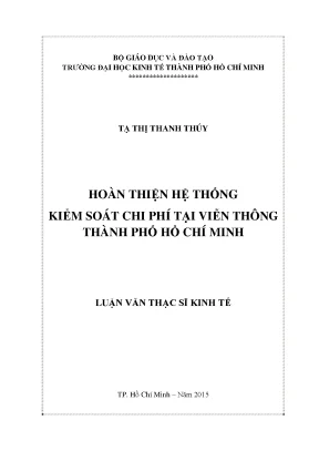 Hoàn thiện hệ thống kiểm soát chi phí tại Viễn thông TP.
