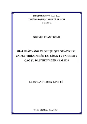 Giải pháp nâng cao hiệu quả xuất khẩu cao su thiên nhiên