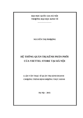 Hệ thống quản trị kênh phân phối của Viettel Store tại