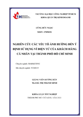 Yếu Tố Ảnh Hưởng Đến Ý Định Sử Dụng Ví Điện Tử Tại TP.HCM